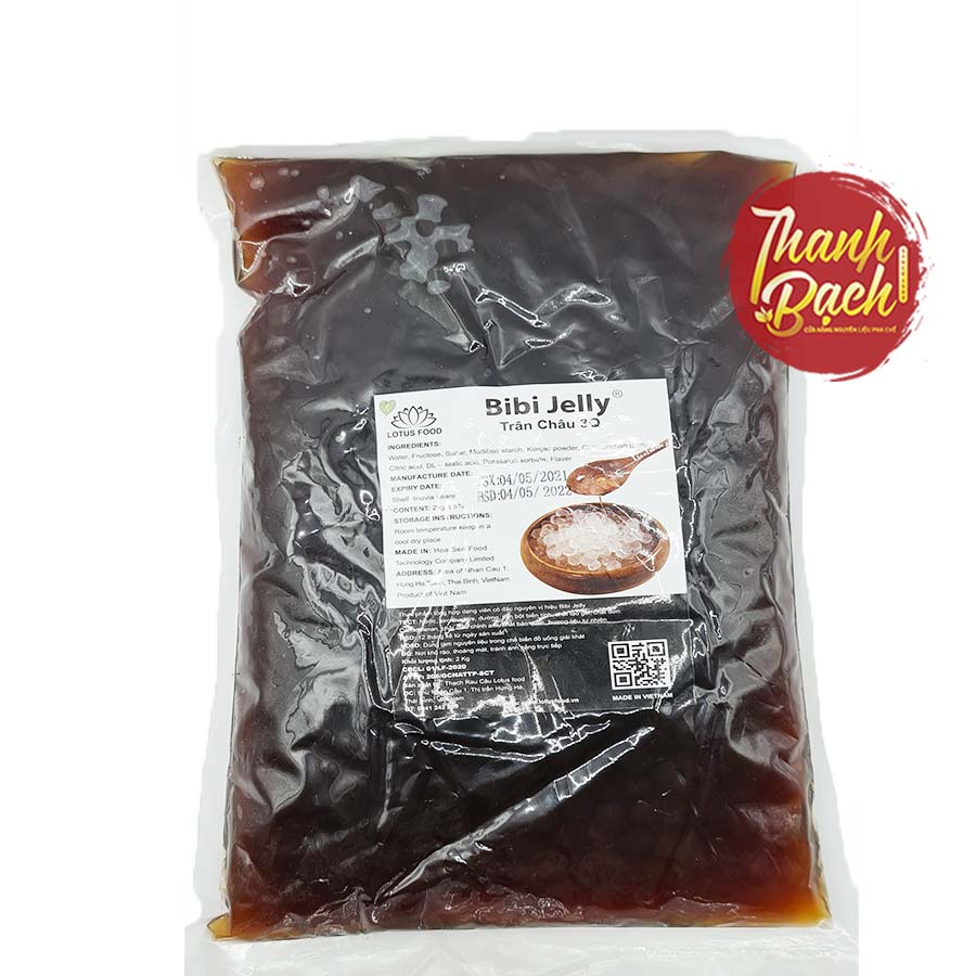 Trân Châu Caramel 3Q Bibi Jelly Túi 2 kg Trân Châu Caramel 3Q Bibi Jelly Túi 2 kg