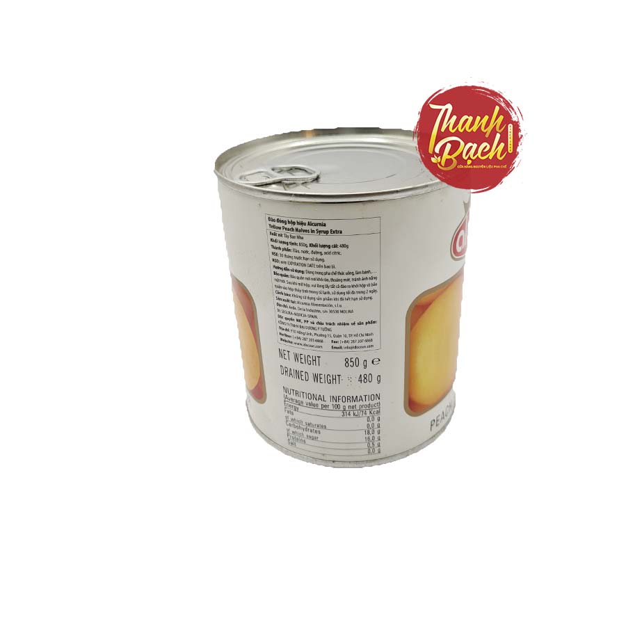 Đào Ngâm Alcurnia Lon 850g Đào Ngâm Alcurnia Lon 850g