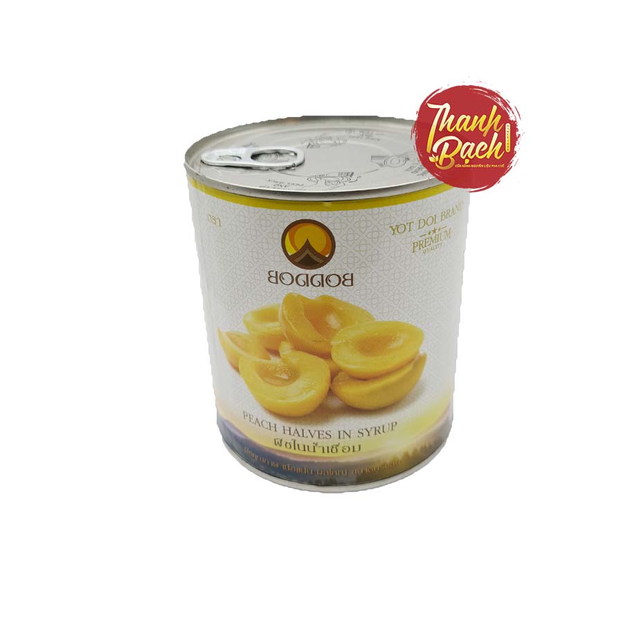 Đào Ngâm Thái Lan Boddob Lon 820g Đào Ngâm Thái Lan Boddob Lon 820g