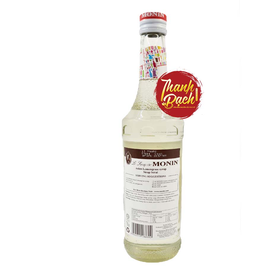 Syrup Monin Vị Sả Chai 700ml Syrup Monin Vị Sả Chai 700ml