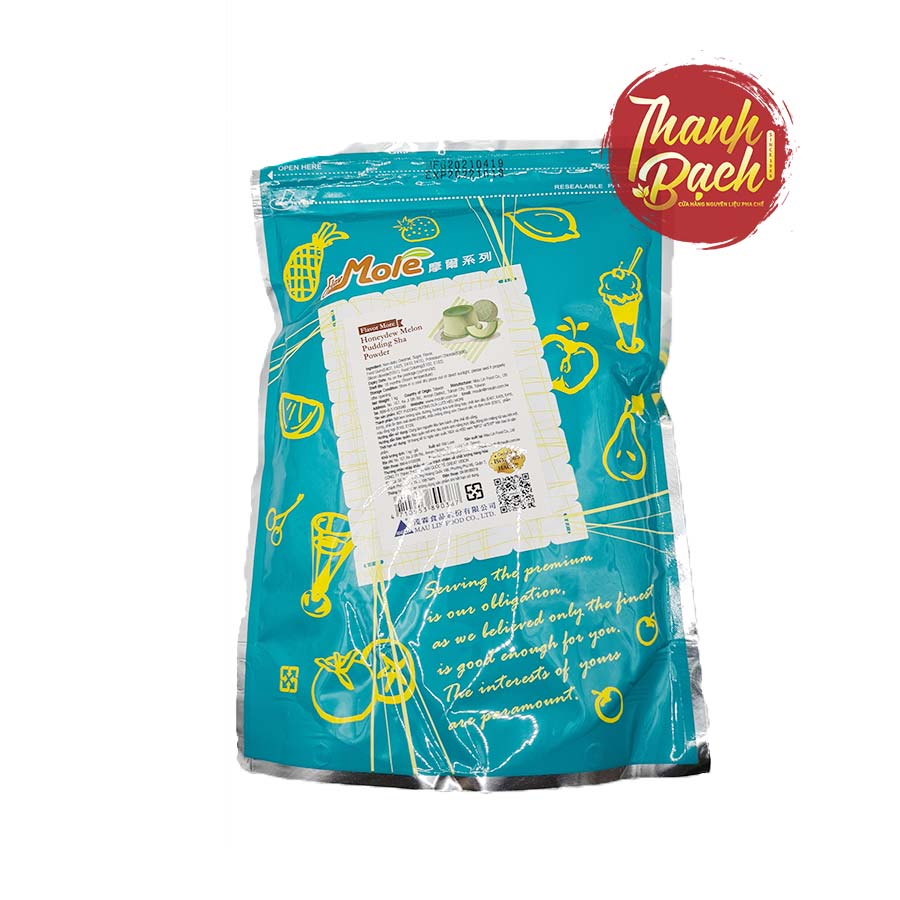 Bột Pudding Đài Loan Maulin Mole Dưa Lưới Túi 1kg Bột Pudding Đài Loan Maulin Mole Dưa Lưới Túi 1kg