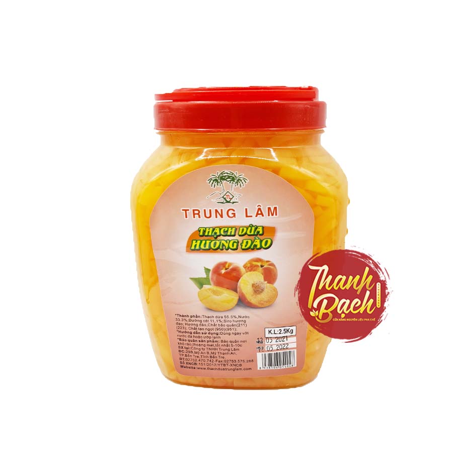Thạch Dừa Trung Lâm Hương Đào Hủ 2.5kg Thạch Dừa Trung Lâm Hương Đào Hủ 2.5kg