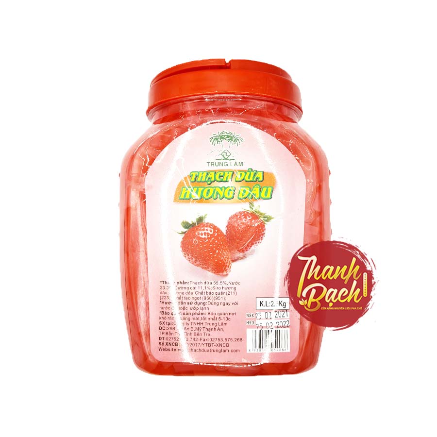 Thạch Dừa Trung Lâm Hương Dâu Hủ 2.5kg Thạch Dừa Trung Lâm Hương Dâu Hủ 2.5kg