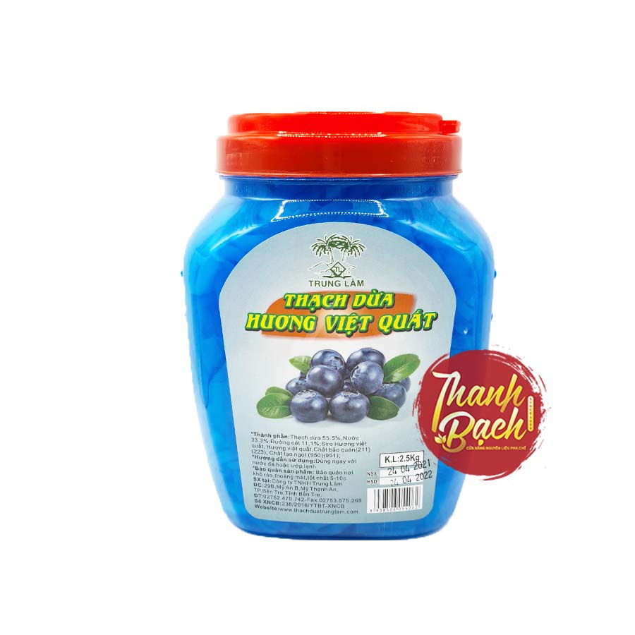 Thạch Dừa Trung Lâm Hương Việt Quất Hủ 2.5kg Thạch Dừa Trung Lâm Hương Việt Quất Hủ 2.5kg