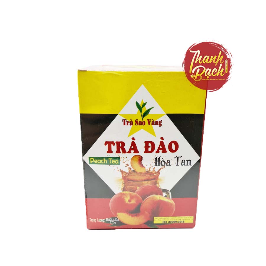 Trà Đào Hòa Tan Sao Vàng Hộp 270g Trà Đào Hòa Tan Sao Vàng Hộp 270g