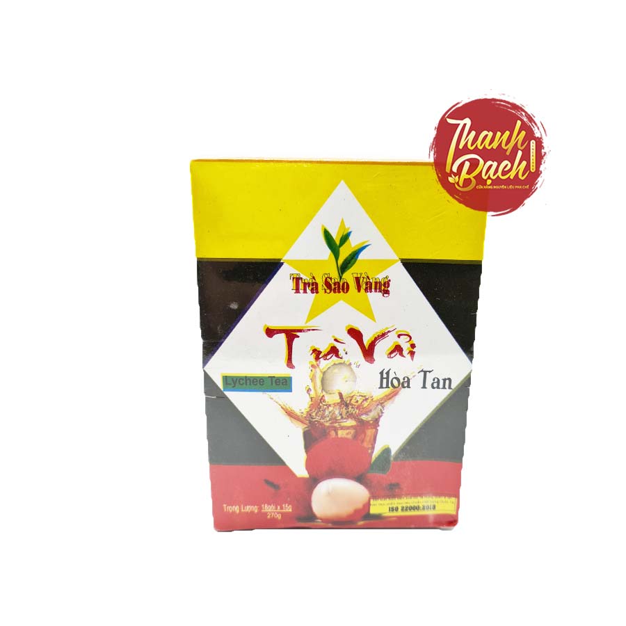 Trà Vải Hòa Tan Sao Vàng Hộp 270g Trà Vải Hòa Tan Sao Vàng Hộp 270g