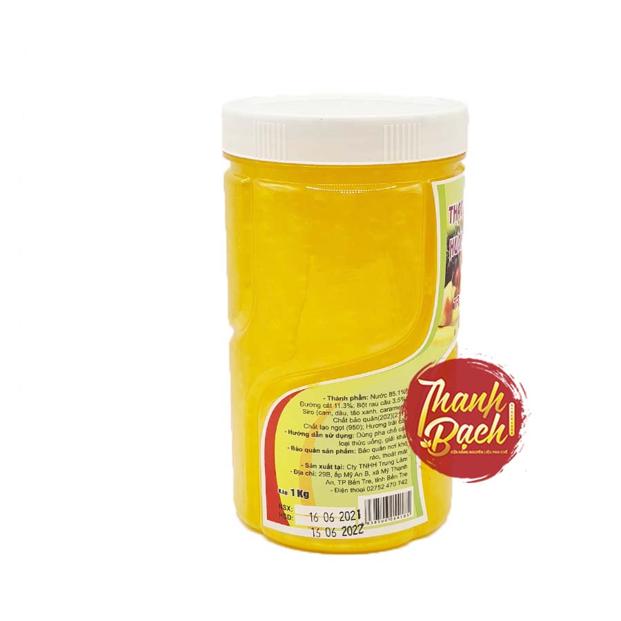 Thạch Thủy Tinh Trung Lâm Hương Trái Cây Hủ Màu Vàng 1kg Thạch Thủy Tinh Trung Lâm Hương Trái Cây Hủ Màu Vàng 1kg