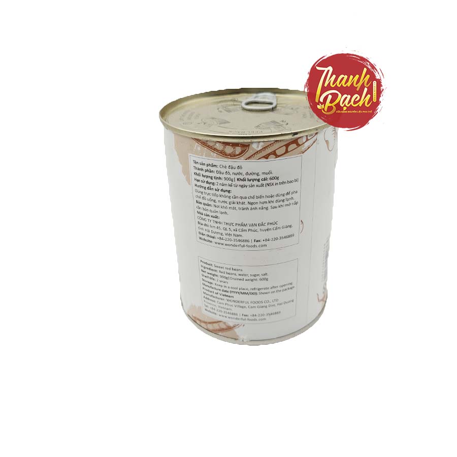 Chè Đậu Đỏ Wonderful Lon 870g Chè Đậu Đỏ Wonderful Lon 870g