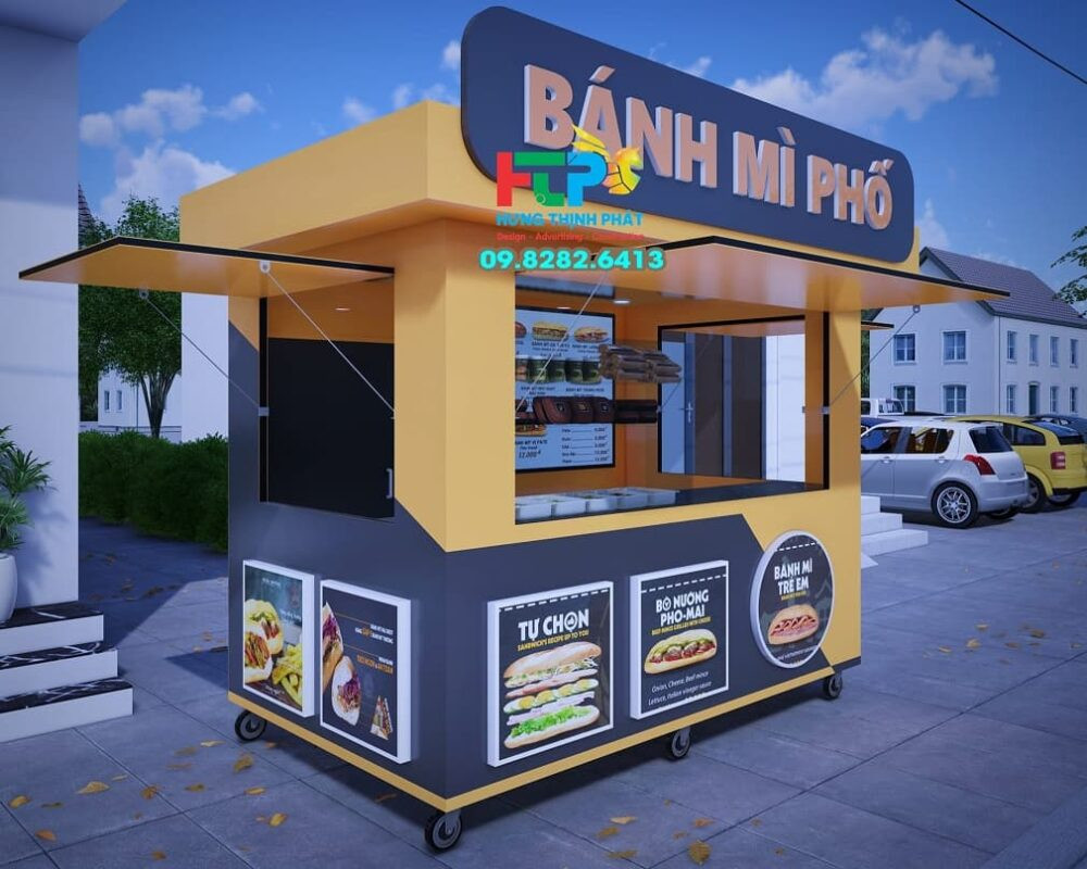Bảng hiệu trà sữa ăn vặt di động