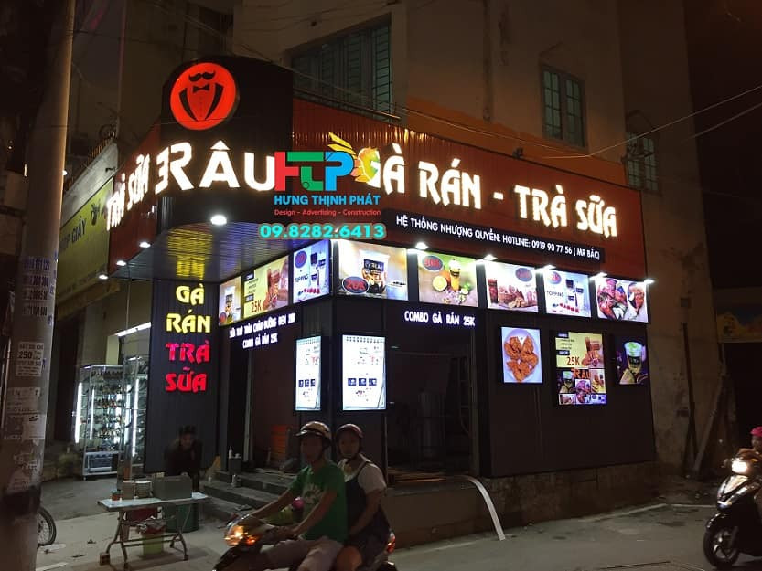 Bảng hiệu trà sữa ăn vặt tôm sú