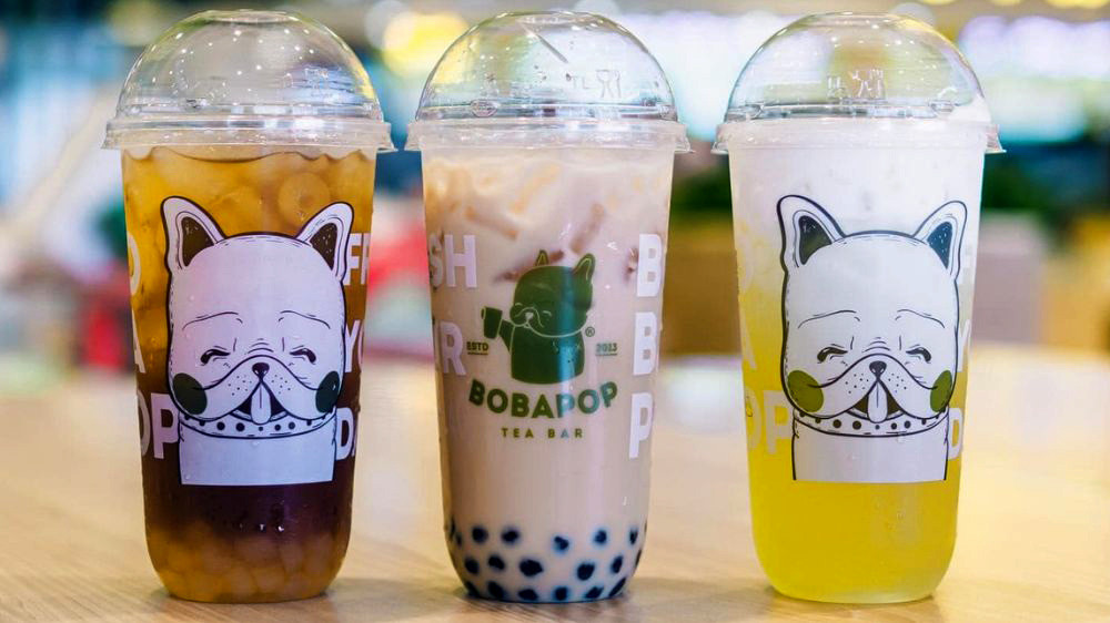 Bobapop nổi bật với menu đa dạng và hương vị trà tươi đặc trưng