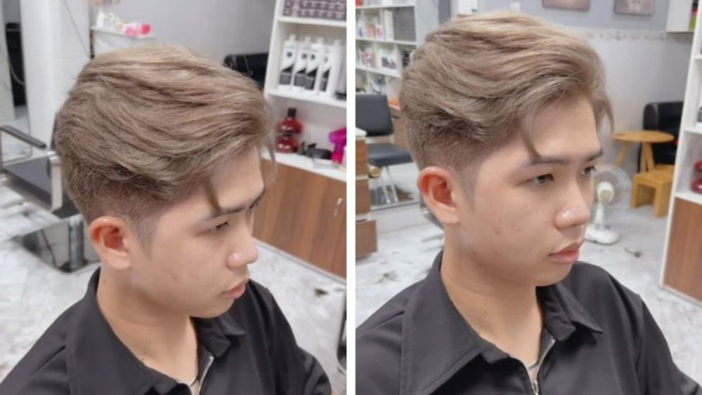 Chàng trai với mái tóc nhuộm nâu trà sữa trầm hiện đại