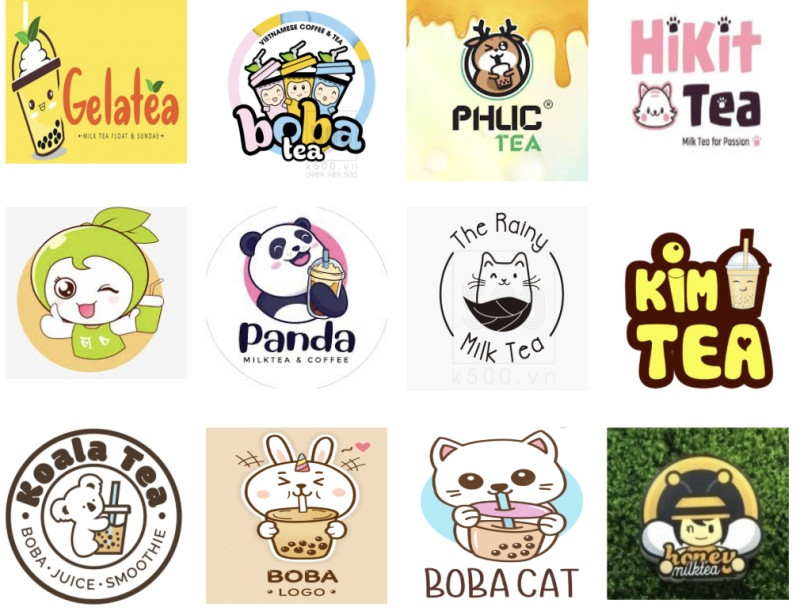 chất liệu decal logo ly trà sữa