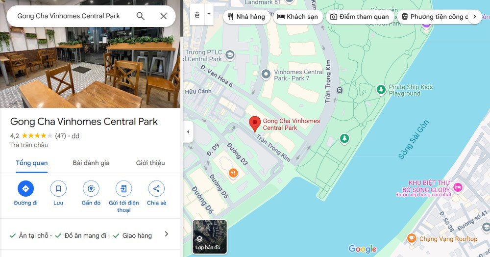 Cơ sở Gong Cha Bình Thạnh trên bản đồ điện tử