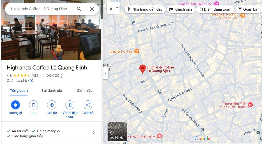 Cơ sở Highlands Coffee tại Lê Quang Định, Bình Thạnh