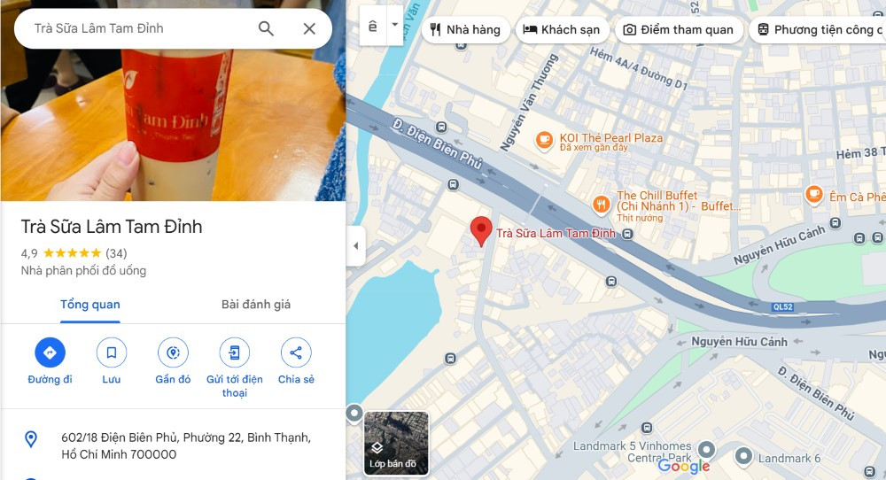 Cơ sở trà sữa Bình Thạnh Lâm Tam Đỉnh