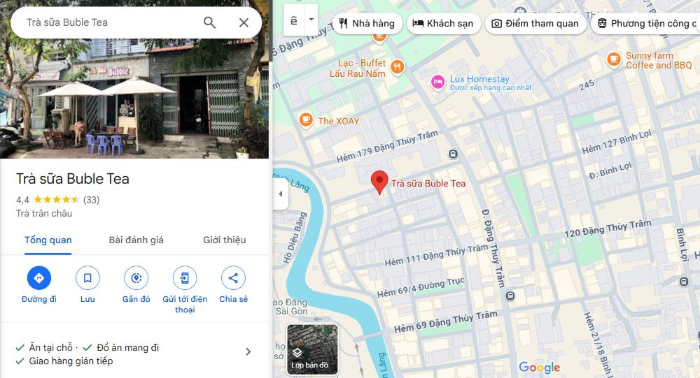 Địa chỉ trà sữa Bubble Tea Bình Thạnh