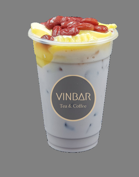 Hình ảnh ly trà sữa khoai môn đậu đỏ thơm ngon
