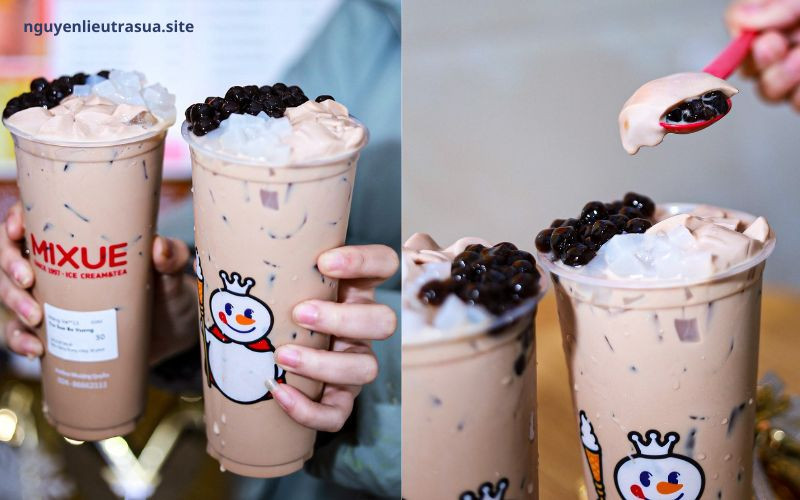 Hình ảnh một ly trà sữa bá vương được pha chế thơm ngon, sẵn sàng để thưởng thức