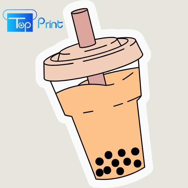 Hình vẽ sticker ly trà sữa đẹp
