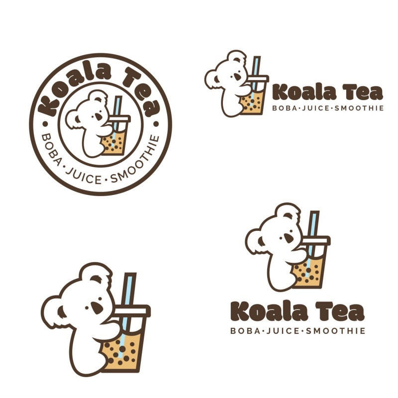 Logo quán trà sữa với chữ in đậm nổi bật, dễ dàng thu hút ánh nhìn đầu tiên.