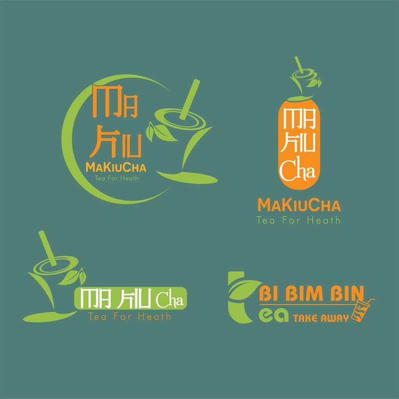 Logo quán trà sữa với tông màu tươi sáng, truyền tải sự tươi mới và sảng khoái của thức uống.