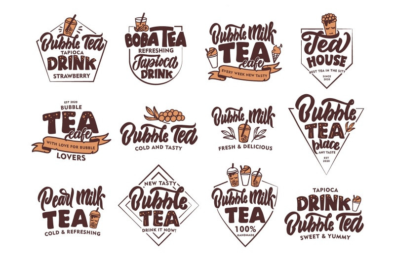 Logo trà sữa dễ thương và trẻ trung, thu hút giới trẻ