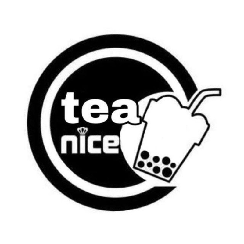 Logo trà sữa phong cách tối giản, sử dụng màu đen trắng tạo nét sang trọng và mạnh mẽ