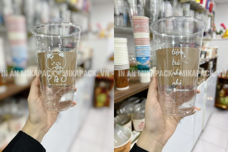 Ly nhựa PET đựng trà sữa lạnh trong veo
