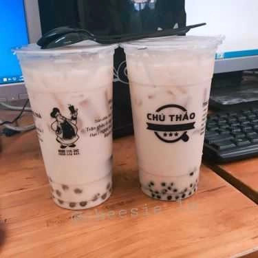 Ly trà sữa chú Thảo đầy ắp trân châu và thạch