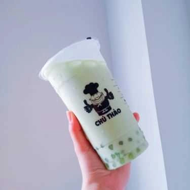 Ly trà sữa chú Thảo với thạch phô mai và trân châu đen