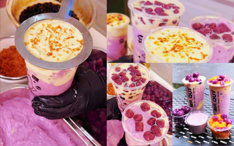 Ly trà sữa khoai môn béo ngậy đầy topping, giải đáp trà sữa khoai môn bao nhiêu calo