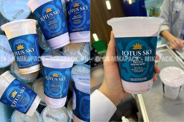 Ly trà sữa mang đi được in logo thương hiệu, tạo điểm nhấn cho quán