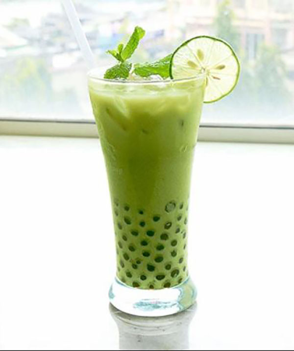 Ly trà sữa matcha trân châu chuẩn vị tại nhà