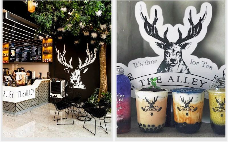 Ly trà sữa trân châu đường đen đặc trưng của thương hiệu The Alley