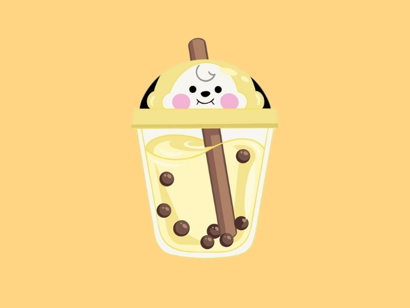 Ly trà sữa trân châu đường đen với lớp kem cheese và hạt trân châu đen, tạo nên hình trà sữa cute