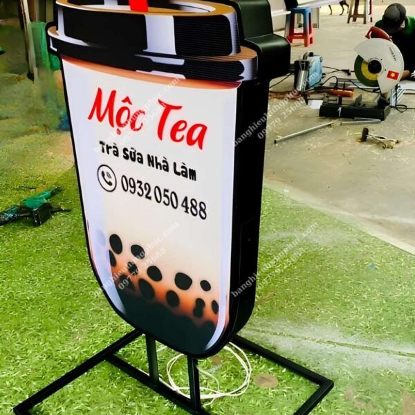 Mẫu bảng hiệu trà sữa đứng Alu âm bản tinh tế