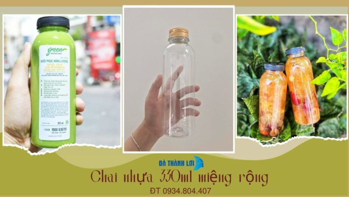 Mẫu chai nhựa 330ml hình trụ tròn trơn với miệng rộng F38, tối ưu cho trà sữa tươi.