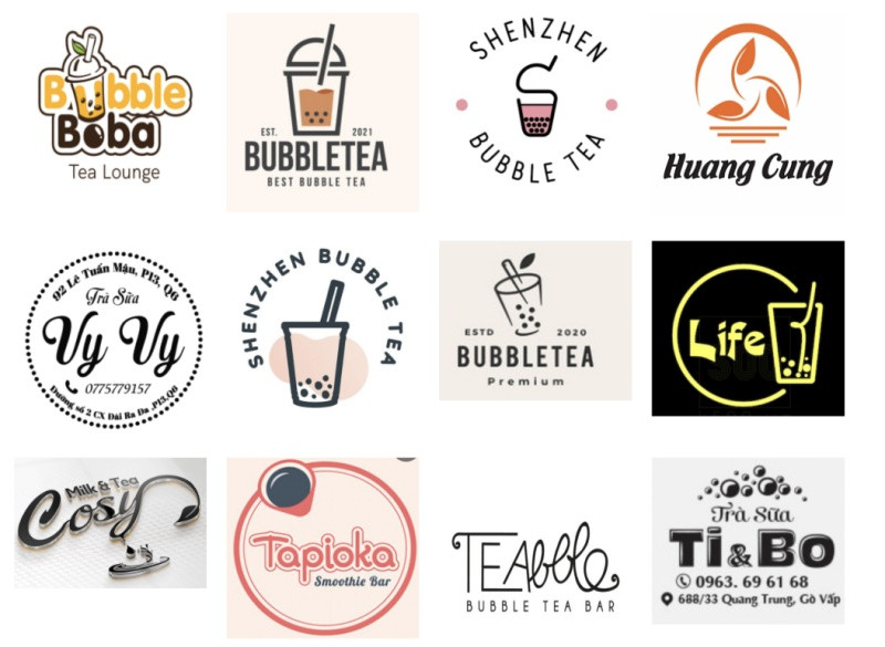 Mẫu logo quán trà sữa với font chữ độc đáo và dễ đọc, tạo ấn tượng mạnh mẽ.
