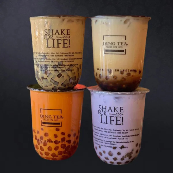 Mẫu ly trà sữa Ding Tea đáy bầu tinh tế