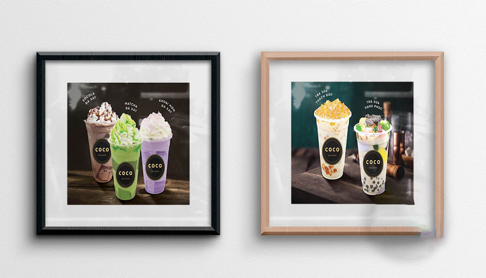 Mẫu poster trà sữa đơn giản làm menu treo tường, tiết kiệm chi phí