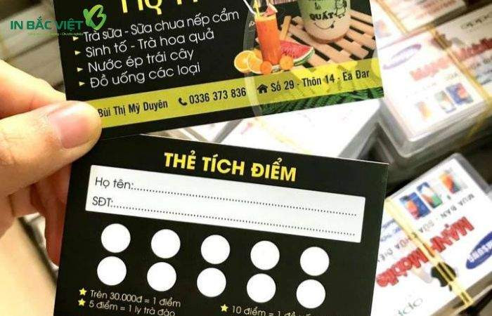 mẫu thẻ tích điểm trà sữa bằng giấy truyền thống