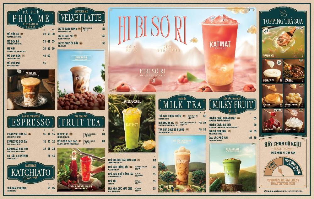 Menu đa dạng của Katinat