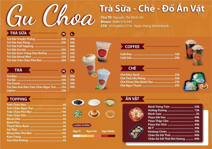 Menu đồ ăn vặt quán trà sữa với đa dạng món
