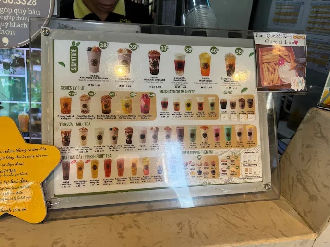 Menu quán trà sữa Toco Toco đa dạng nhiều món