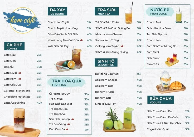 Menu trà sữa, ăn vặt không nên quá dài dòng và nhiều chữ không cần thiết