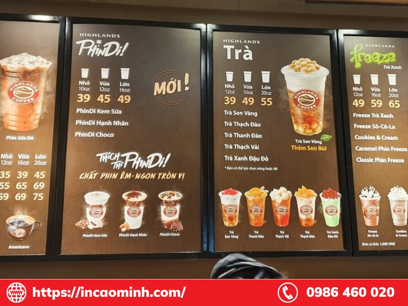 Nền menu trà sữa đẹp với thiết kế treo tường