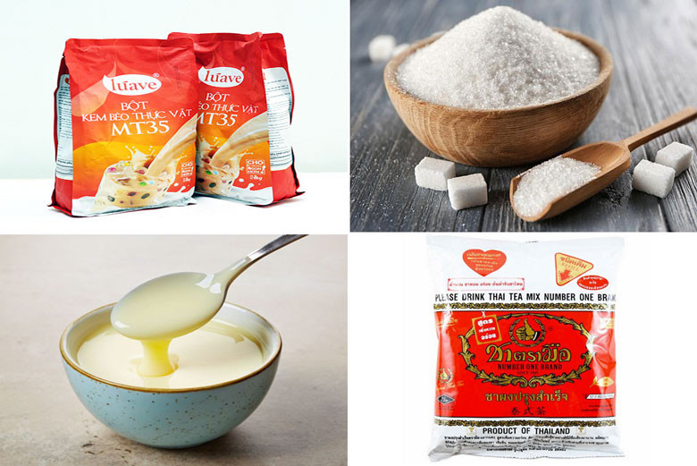 Nguyên liệu pha trà sữa thái đỏ cơ bản