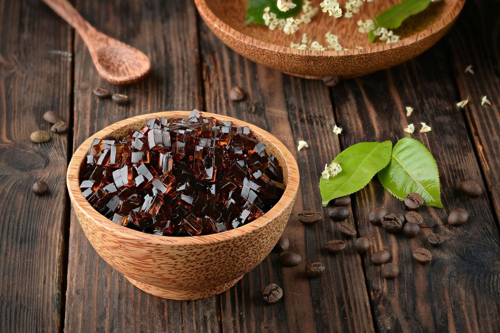 Thạch cà phê dai giòn, với hương thơm đặc trưng của cà phê
