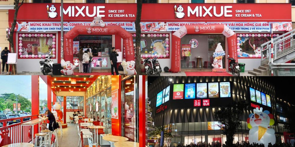 Trà sữa Mixue có độ ngọt đặc trưng kết hợp cùng nhiều loại topping, tạo nên một lựa chọn hấp dẫn tại quán trà sữa ngon này